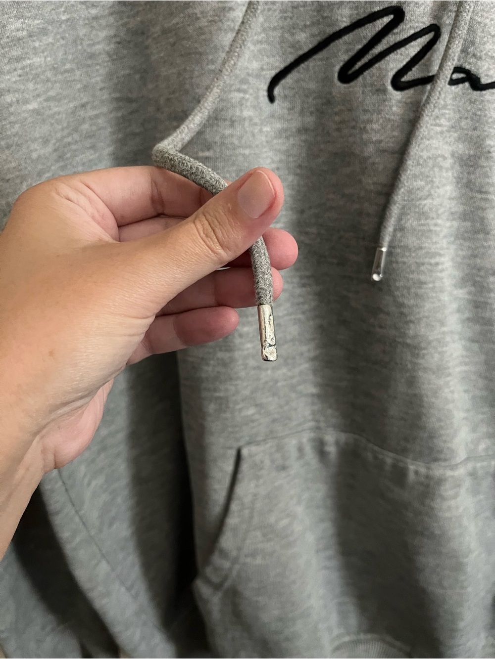 Boohoo Man Script Hooded Sweatshirt - Picture 4 of 9